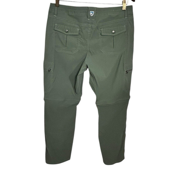 Kuhl Kliffside Convertible Zip Off Pants Sz 14 Short Cargo Hiking Olive Green - Picture 9 of 10